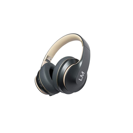 Louise & Mann Headphones Wireless Bluetooth, Over Ear Headphones with Microphone, Hi-Fi Stereo Foldable Wireless and Wired Headset, Soft Memory F