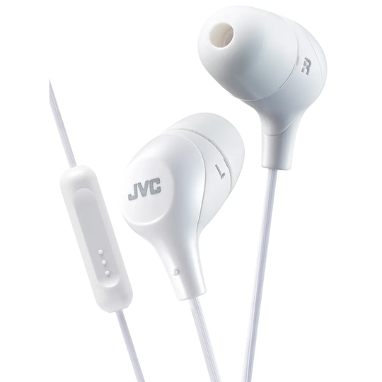 JVC Marshmallow Custom Fit In-Ear Headphones with Remote & Mic - White