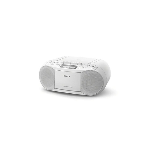 Sony CFD-S70 Portable Classic CD and Tape Boombox with Radio, White, Standard CFDS70W.CEK