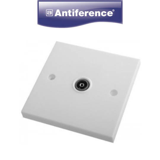 Antiference TV Coax IEC Non-Isolated Flush Outlet Plate Single Gang Wallplate W700