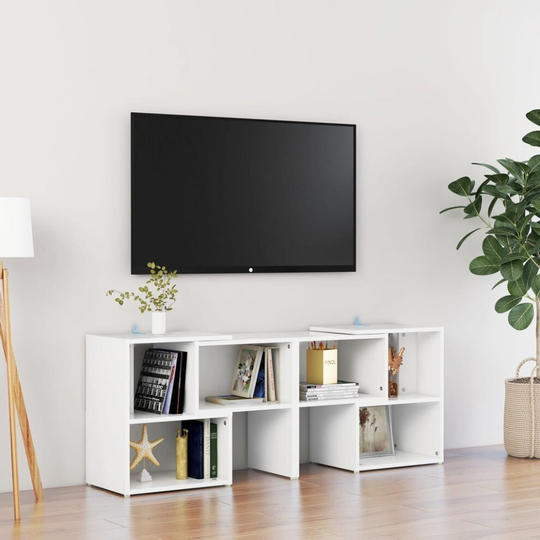 vidaXL TV Cabinet White Chipboard Living Room Stereo Cabinet TV Stand Unit