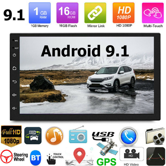 7" Double Din Car Stereo Player WIFI Radio Mirror Link Nav GPS Android