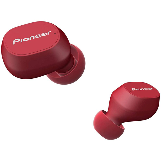 Pioneer C5 True Wireless Headphones (5 Hour Playback, Fast Charging, Ambient Awareness, IPX5 Water Protection) Red One size