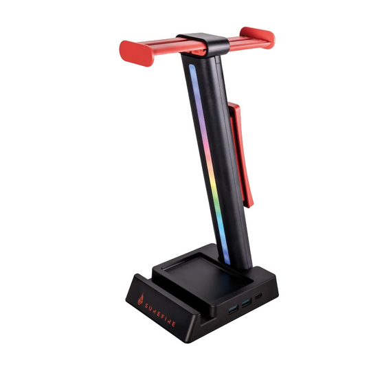 Surefire Vinson N2 Dual Balance Gaming RGB Multi-function Headset Stand Black