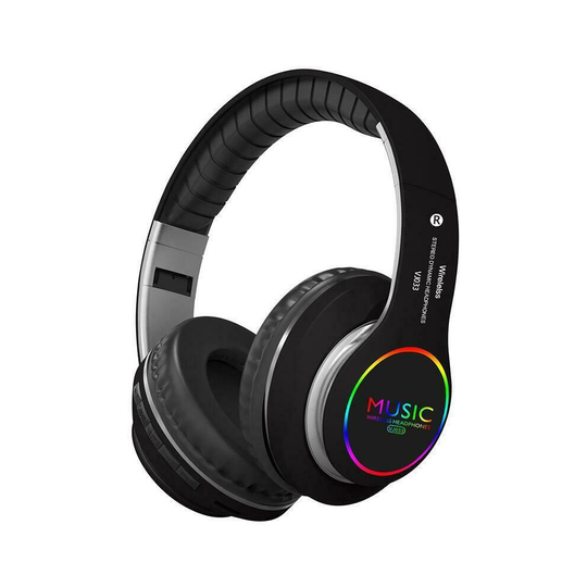 VJ033 Foldable Wireless bluetooth Stereo Headphone Super Bass Headset Earphones with Mic BLACK COLOR
