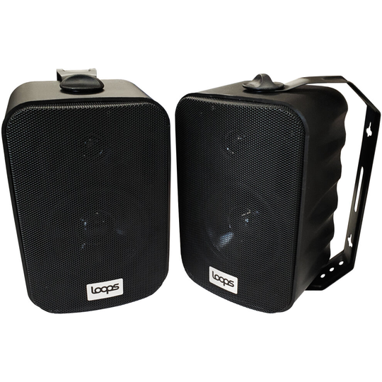 120W 5" Active Bluetooth Wall Speakers - Pair of Black Stereo Wireless Music Streaming Speakers - Bookshelf or Wall Mounted
