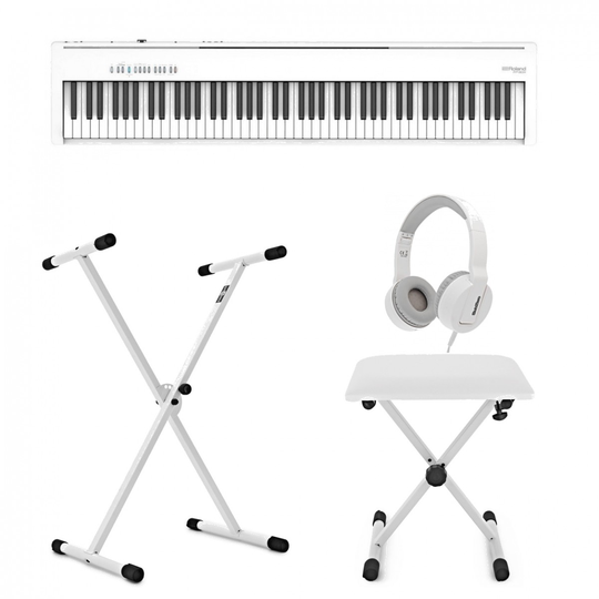 Roland FP-30X Digital Piano with Stand Stool and Headphones White