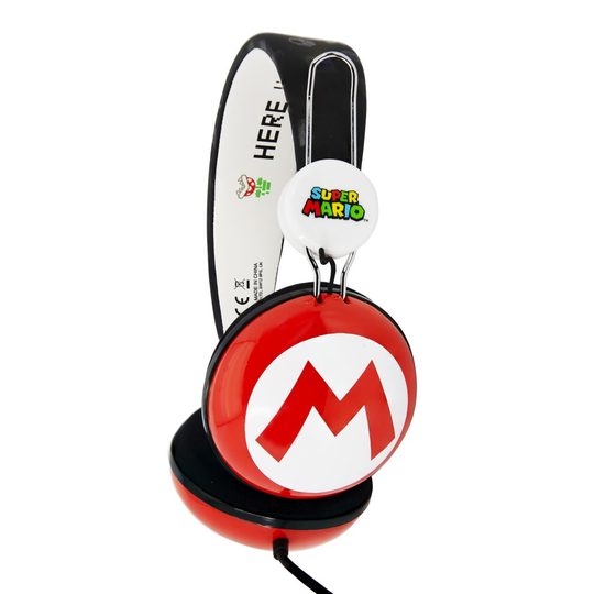 OTL Super Mario icon Red/Black Teen Stereo Headphones for Kids 7+
