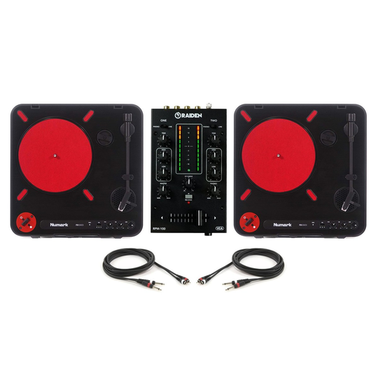 Numark PT01 Scratch and Raiden RPM-100 Portable Mixer Bundle