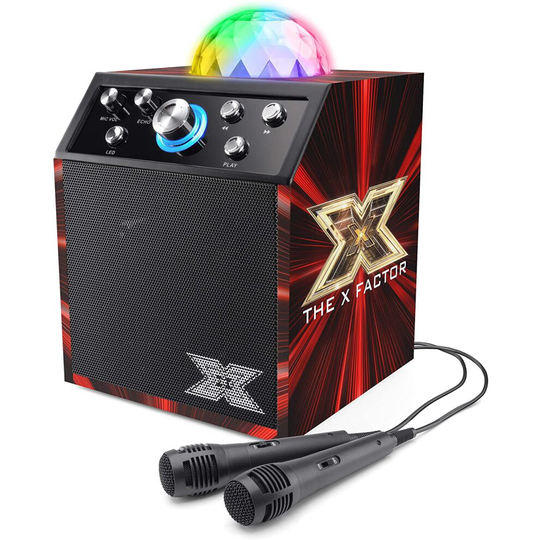 The X Factor Karaoke Machine Disco Cube Speaker with Bluetooth, Black