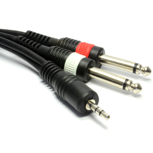 kenable PULSE Shielded 3.5mm Stereo Jack to 2 x 6.35mm Mono Jack Cable 3m