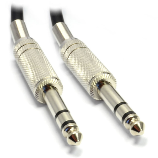 kenable High Quality Stereo Jack 6.35mm METAL Plug to Plug Cable Lead Black 1m