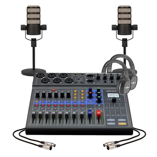 Zoom LiveTrak L-8 Podcasting Bundle with Rode PodMic
