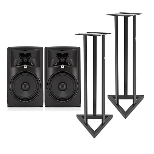 JBL 308P MKII Studio Monitors with Stands Pair
