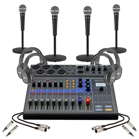 Zoom LiveTrak L-8 Podcasting Bundle for 4 People