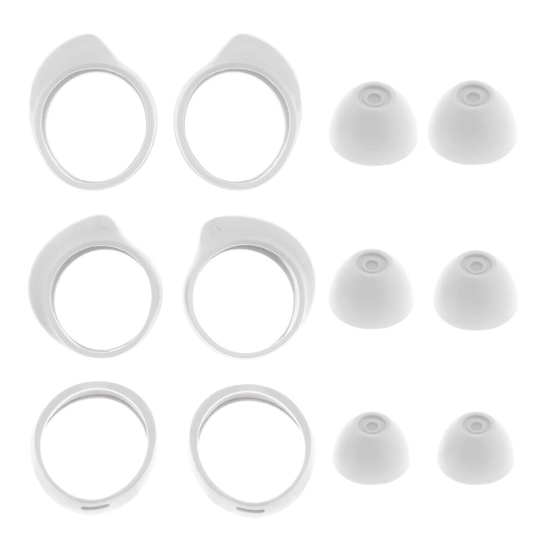 3 Pairs 3 Sizes Ear Tips Silicone Earhooks for Samsung Galaxy Buds SM-R170 White