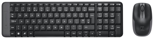 Logitech MK220 Compact 2.4GHz Wireless Keyboard and Mouse Combo, Black