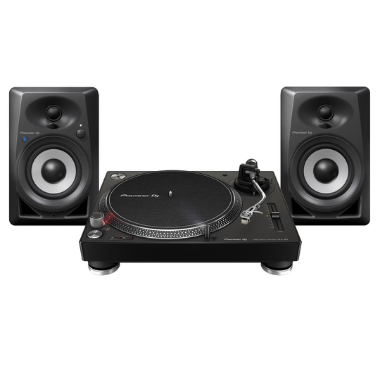 Pioneer PLX-500 Turntable with DM-40BT Monitor Speakers Black