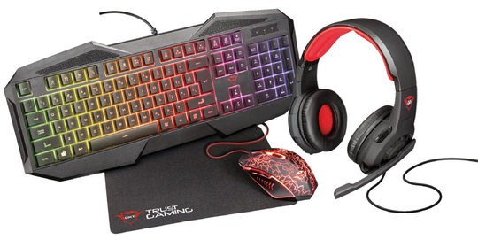 Trust GXT 788RW Keyboard Mouse Headset 4 in 1 Gaming Bundle