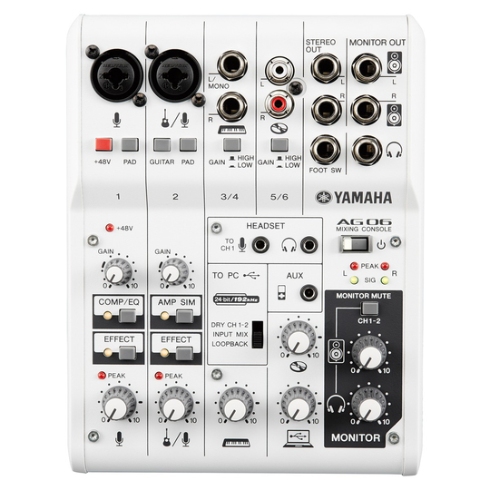 Yamaha AG06 6-Channel Hybrid Mixer