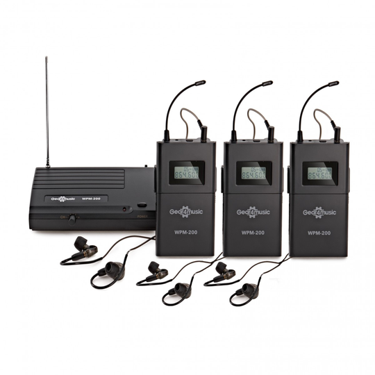 Wireless In Ear Monitor System Pack by Gear4music 3 Receivers
