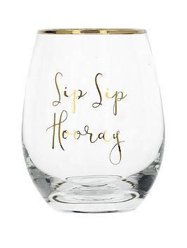 Creative Tops Ava &Amp; I Sip Sip Hooray Stemless Wine Glass