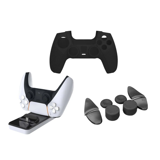 White Shark 4 Piece PS5 Controller Accesories Bundle