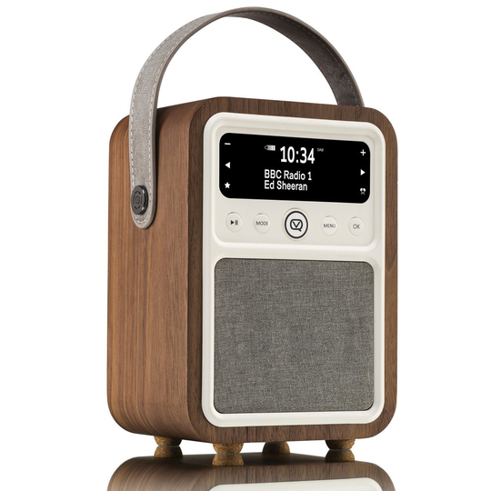 VQ Monty DAB & DAB+ Digital Radio with FM, Bluetooth & Alarm Clock - Real Wood Case Walnut
