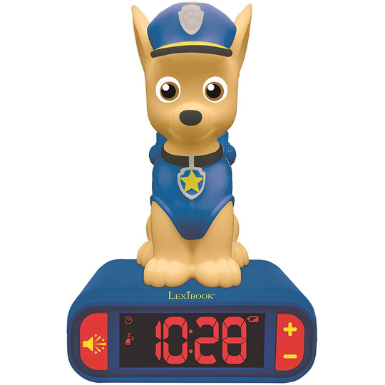LEXIBOOK RL800PA Paw Patrol Digital Alarm Kids with Night Light Snooze and Dogs Sound Effects Childrens Clock Luminous Chase, Blue Colour