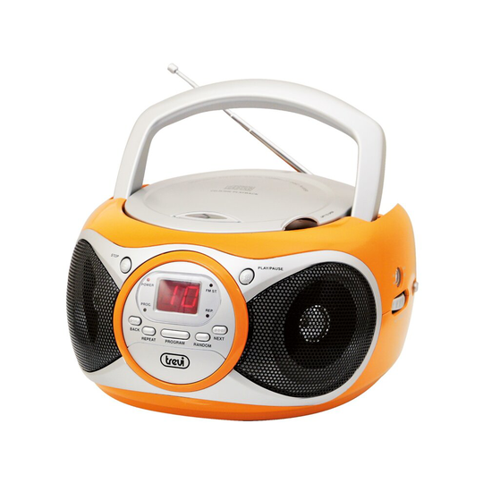 (Orange) Trevi CD 512 Portable Stereo BOOMBOX CD AUX-IN