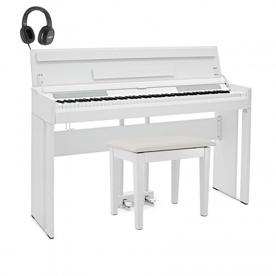 DP-12 Compact Digital Piano by Gear4music + Stool Pack White