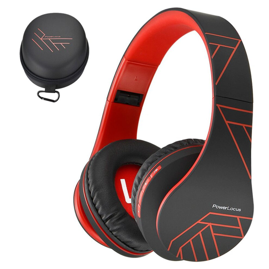 PowerLocus Bluetooth Over-Ear Headphones, Wireless Stereo Foldable Headphones Wireless and Wired Headsets with Built-in Mic, Micro SD/TF, FM for iPhon