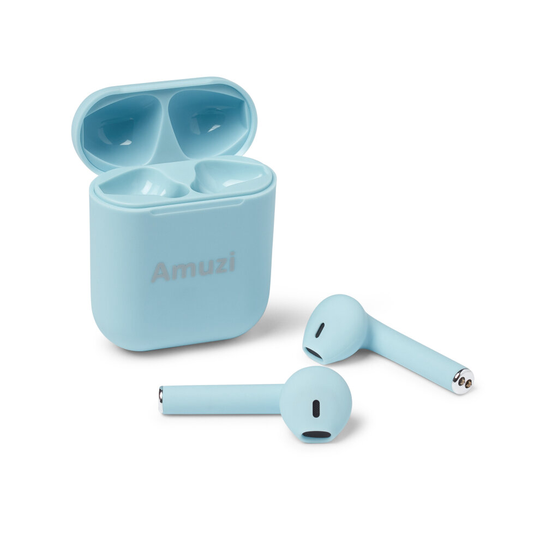 Blue Wireless Earpods, Bluetooth 5.0 TWS True Wireless Stereo Headphones in-Ear Hi-Fi Compatible with IOS & Android