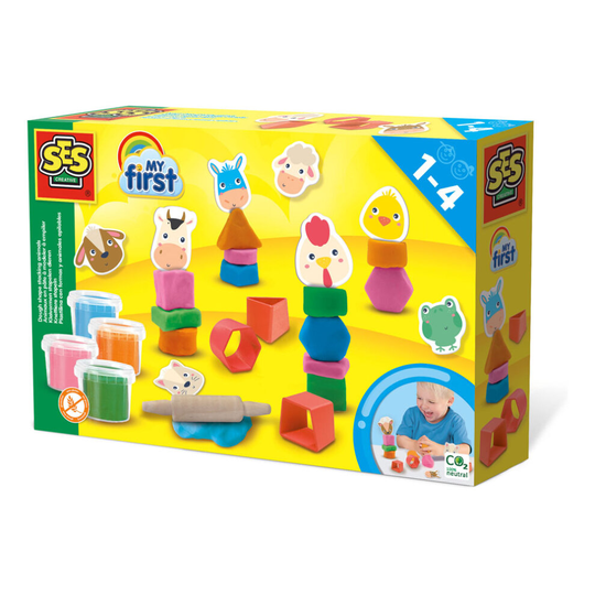 Ses Creative Children's My First Dough Shape Stacking Animals 1 To 4 Years 14439 14439
