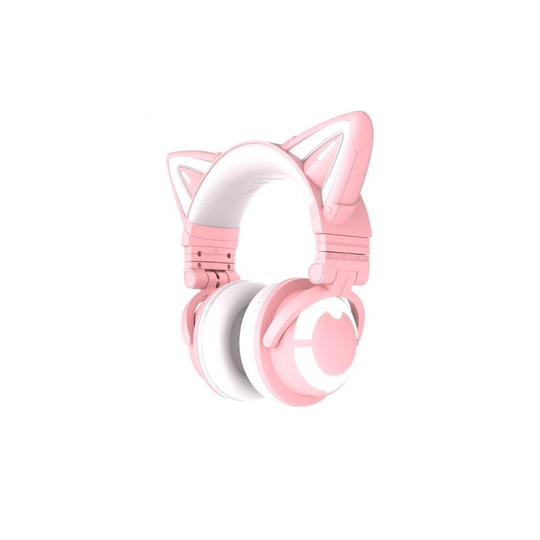 Yowu 3G cute cat wireless headphones RGB lights headset - Pink