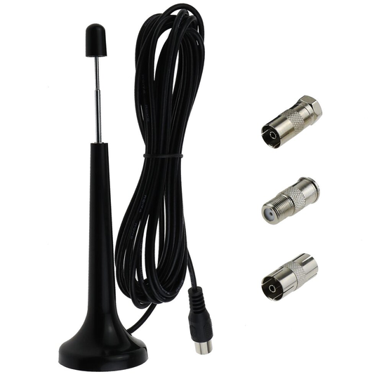 3.5M Magnetic Base DAB Freeview Indoor TV Aerial Antenna IEC Male Plug 12-36cm
