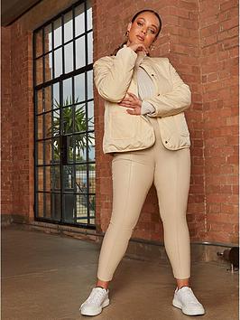 Chi Chi London Reversible Quilted Short Jacket - Cream and Khaki, Multi, Size 6, Women