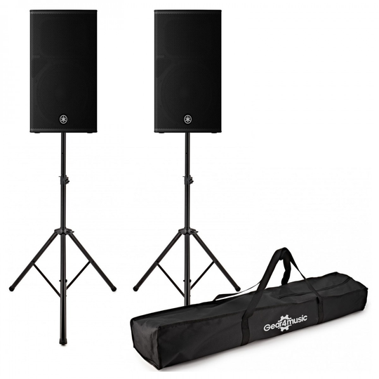 Yamaha DHR15 15" Active PA Speaker Pair with Stands