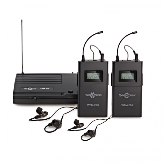 Wireless In Ear Monitor System Pack by Gear4music 2 Receivers