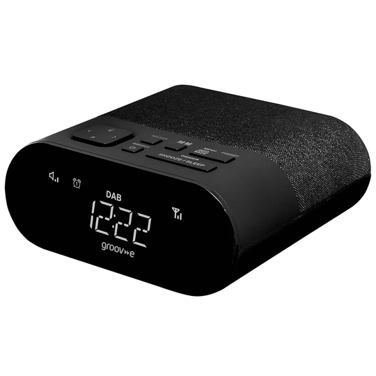 Groov-e Roma Alarm Clock Radio With DAB/FM Radio - Black
