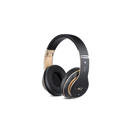 6S Wireless Headphones Over Ear, [52 Hrs Playtime] Hi-Fi Stereo Foldable Wireless Stereo Headsets Earbuds with Built-in Mic,Volume Control, FM (Black