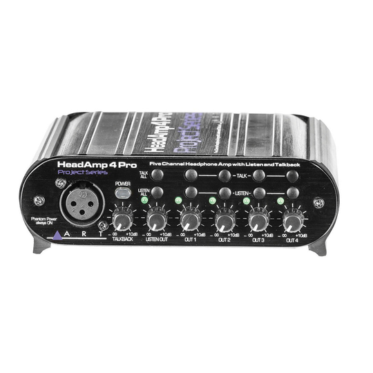 Art HeadAmp 4 Pro Five Channel Headphone Amplifier with Talkback