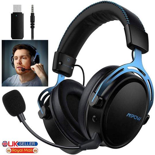(Silver) Mpow Air Wireless Gaming Headphones Silver Or Blue