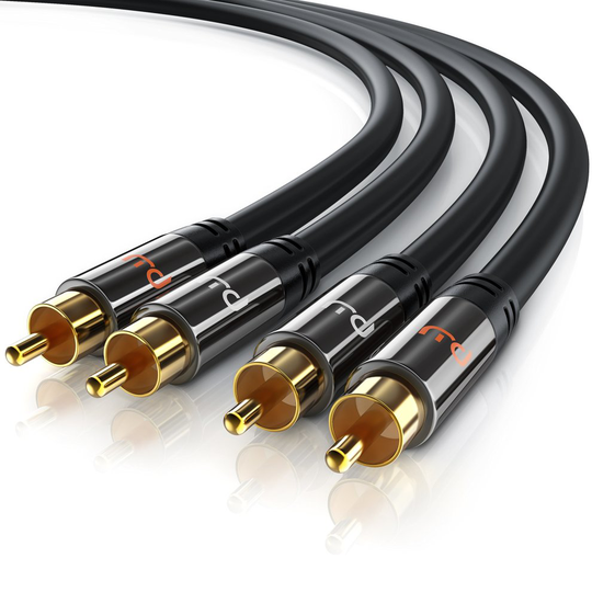 Primewire - RCA Cable 0.5m HQ Audio | 2RCA to 2RCA Male Stereo Audio Cable for Surround Sound / Dolby Digital / DTS | Metal Shell Casing + Gold...
