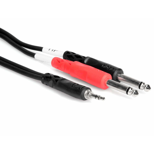 HosaTech CMP-159 10ft 3.5mm TRS to Dual 1/4 inch TS Stereo Breakout Cable