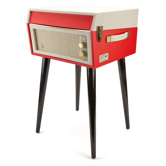 GPO Bermuda Classic Retro Style Turntable - Red