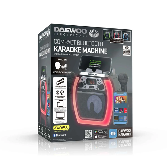 Daewoo Compact Bluetooth Karaoke Machine - Black