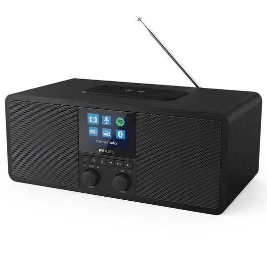 Philips Internet FM/DAB+ Bluetooth Radio with Qi Charging Pad - Black