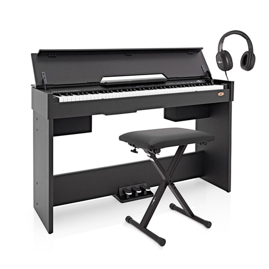 DP-7 Compact Digital Piano by Gear4music + Accessory Pack Black