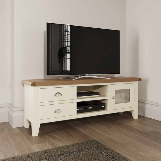 Madera Ready Assembled Large TV Unit - White